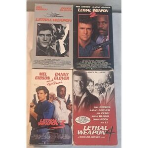 Lethal Weapon 1-4 Complete VHS Collection Lot Mel Gibson Danny Glover Action